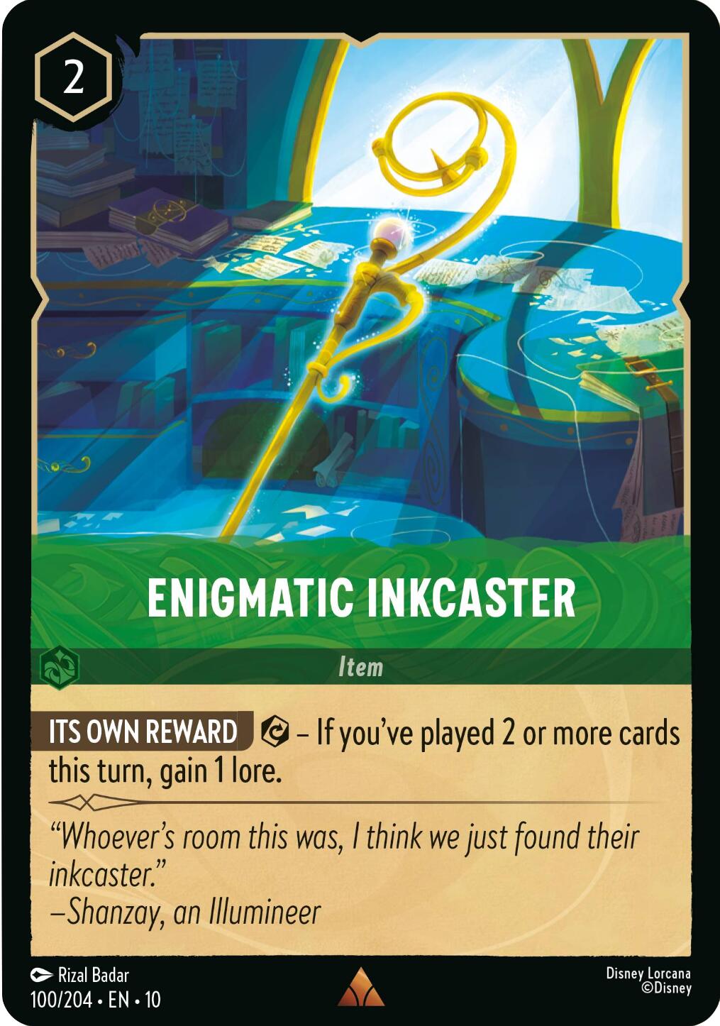 Enigmatic Inkcaster (100/204) [Whispers in the Well] Lorcana Single Disney | Red Claw Gaming
