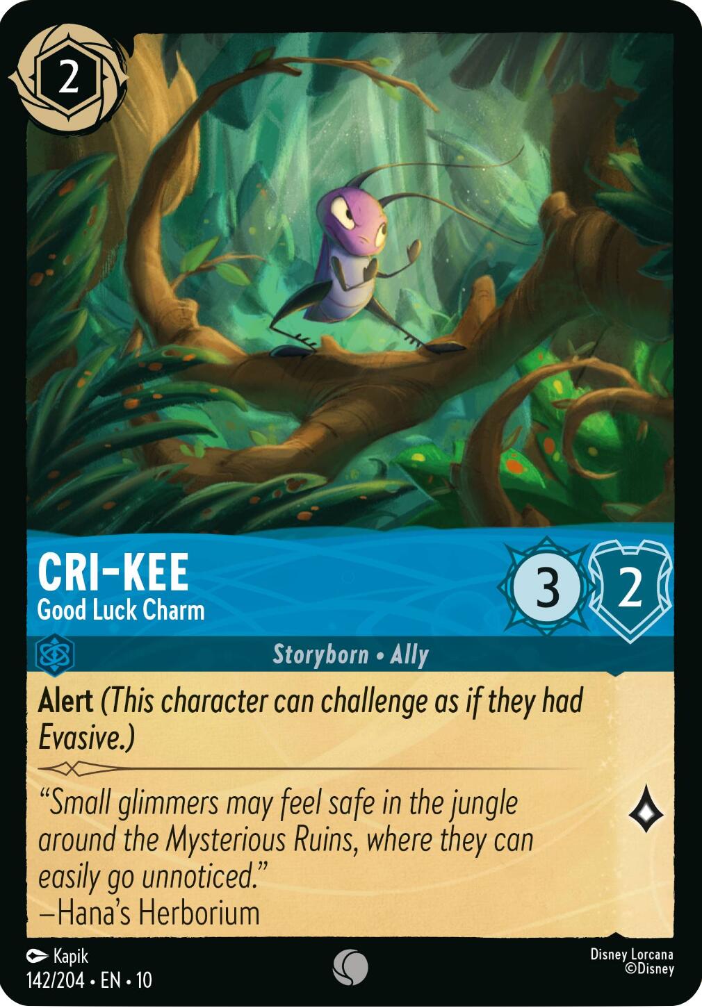 Cri-Kee - Good Luck Charm (142/204) [Whispers in the Well] Lorcana Single Disney | Red Claw Gaming