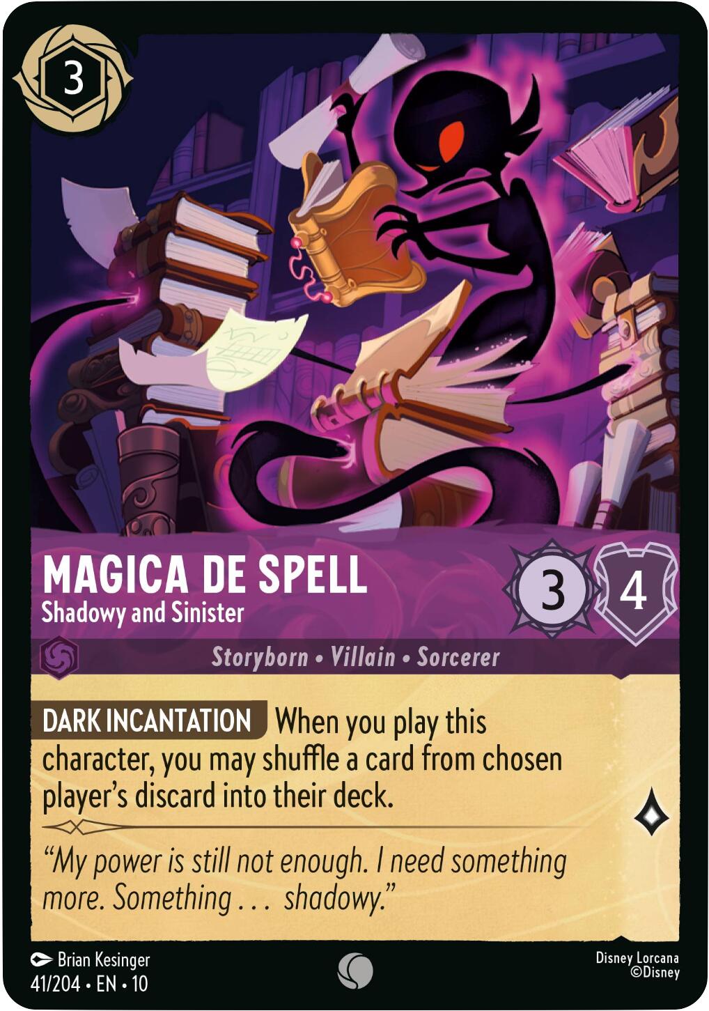 Magica De Spell - Shadowy and Sinister (41/204) [Whispers in the Well] Lorcana Single Disney | Red Claw Gaming