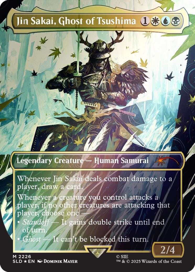 Jin Sakai, Ghost of Tsushima (Rainbow Foil) [Secret Lair Drop Series] MTG Single Magic: The Gathering | Red Claw Gaming