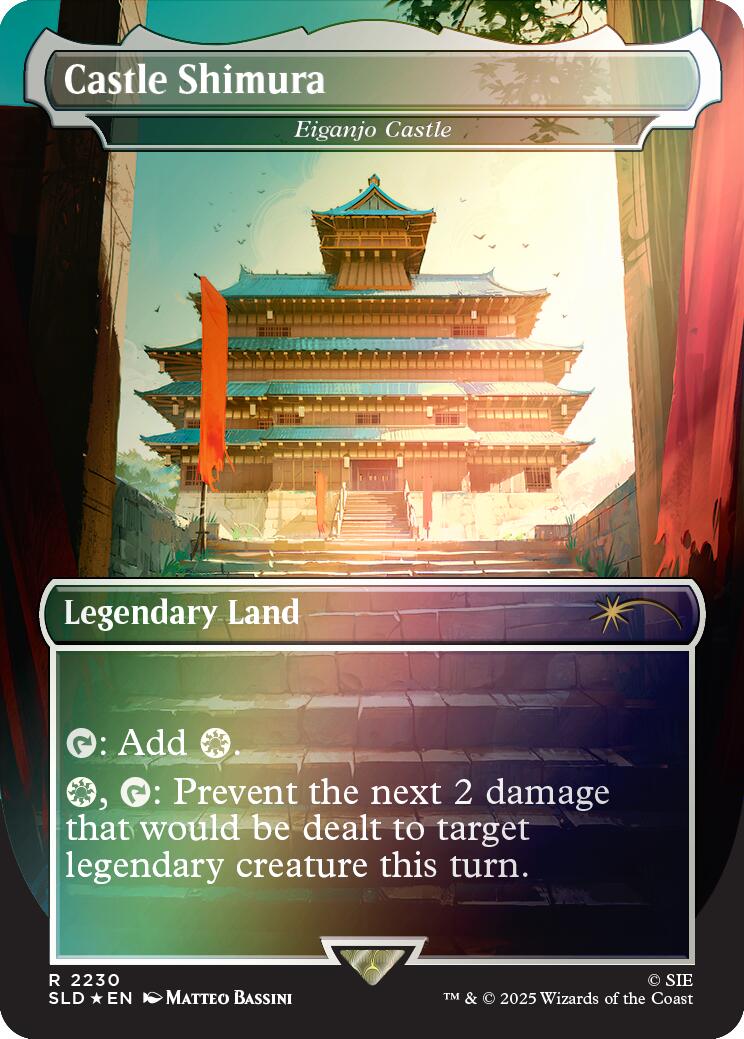 Castle Shimura - Eiganjo Castle (Rainbow Foil) [Secret Lair Drop Series] MTG Single Magic: The Gathering | Red Claw Gaming