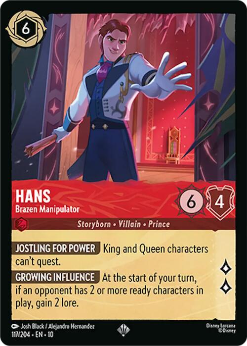 Hans - Brazen Manipulator (117/204) [Whispers in the Well] Lorcana Single Disney | Red Claw Gaming