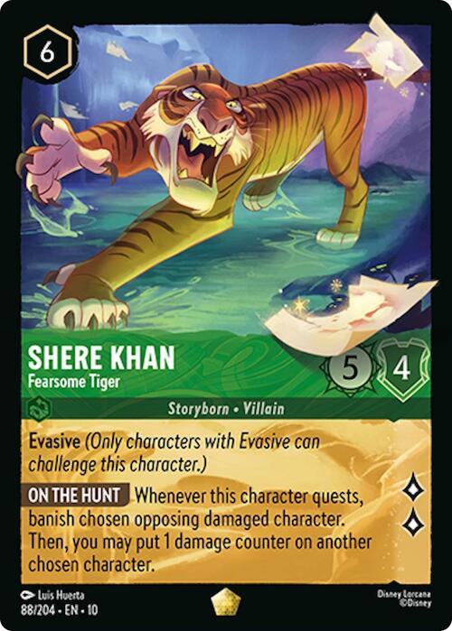 Shere Khan - Fearsome Tiger (88/204) [Whispers in the Well] Lorcana Single Disney | Red Claw Gaming