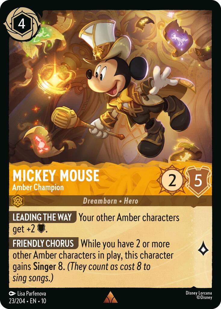 Mickey Mouse - Amber Champion (23/204) [Whispers in the Well] Lorcana Single Disney | Red Claw Gaming
