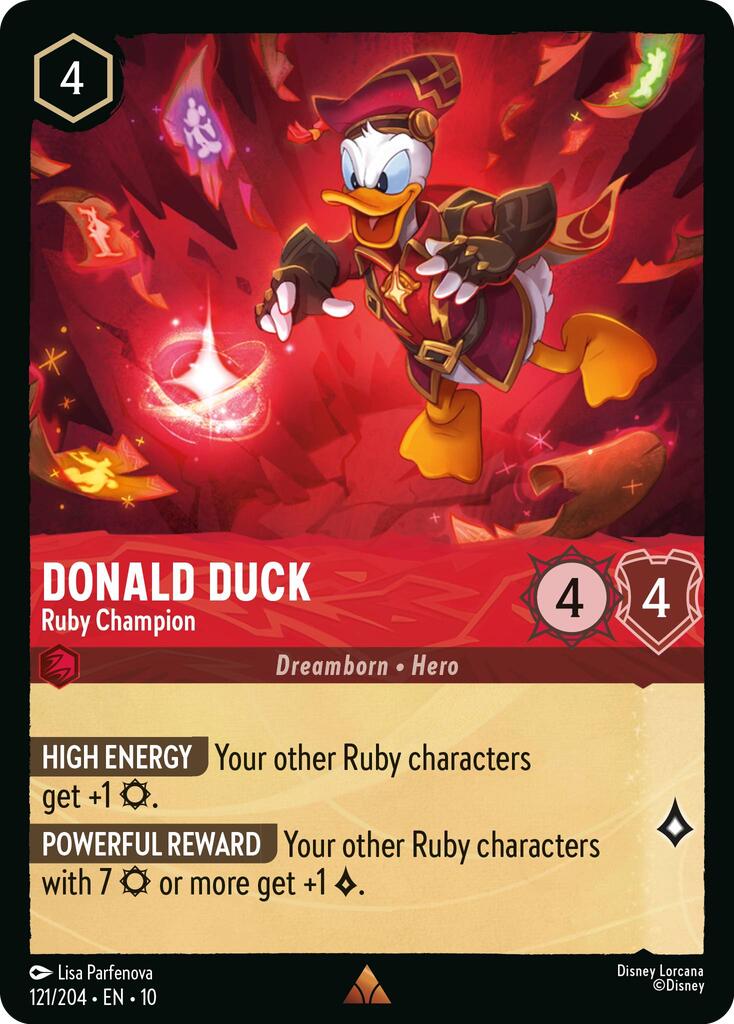 Donald Duck - Ruby Champion (121/204) [Whispers in the Well] Lorcana Single Disney | Red Claw Gaming