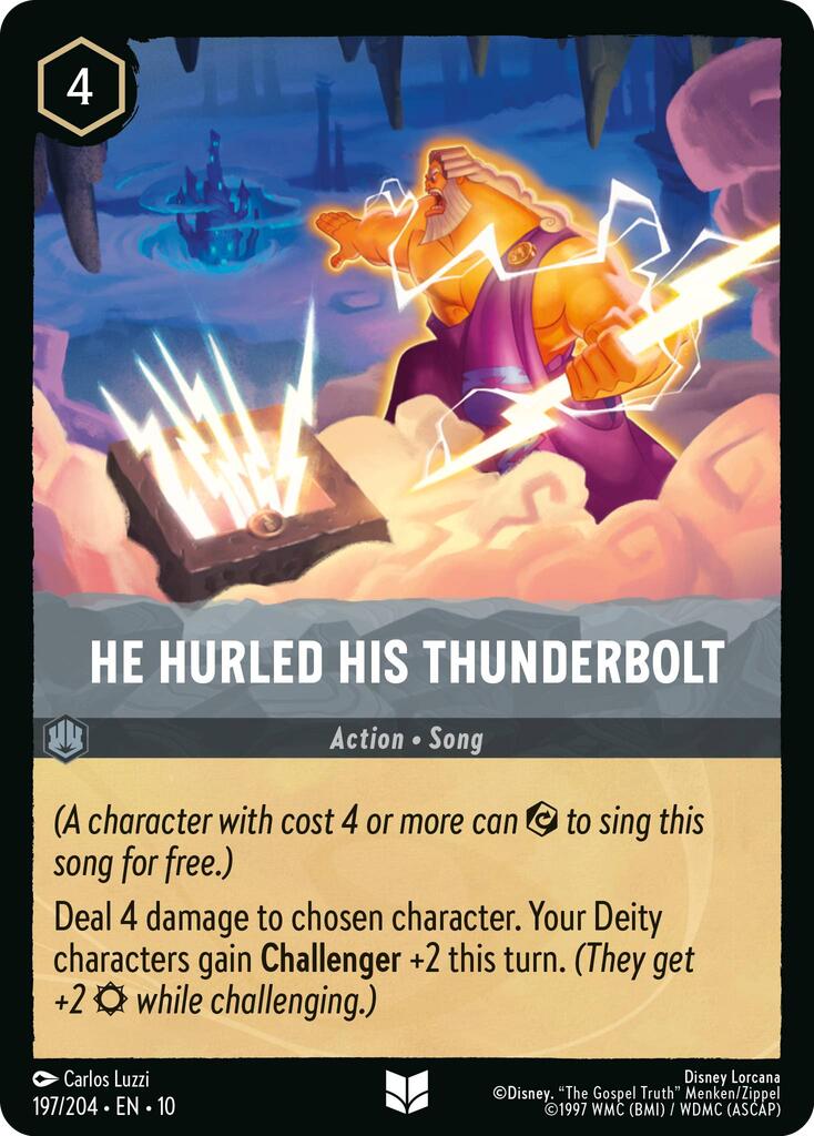 He Hurled His Thunderbolt (197/204) [Whispers in the Well] Lorcana Single Disney | Red Claw Gaming