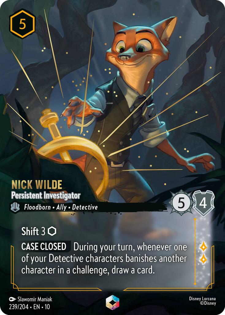 Nick Wilde - Persistent Investigator (Enchanted) (239/204) [Whispers in the Well] Lorcana Single Disney | Red Claw Gaming