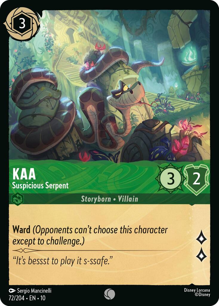 Kaa - Suspicious Serpent (72/204) [Whispers in the Well] Lorcana Single Disney | Red Claw Gaming