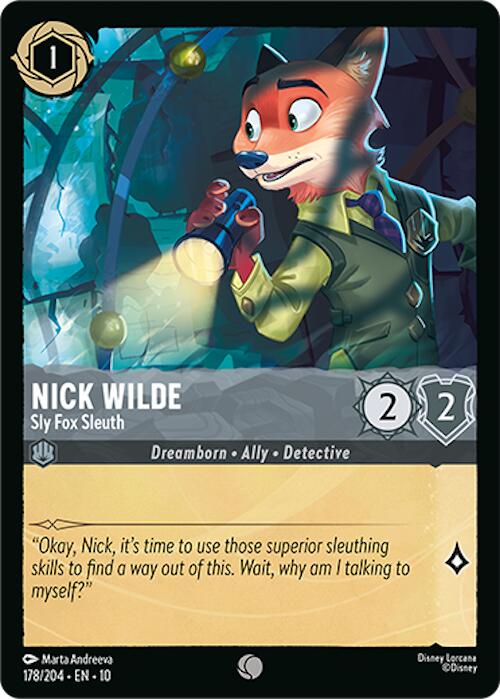 Nick Wilde - Sly Fox Sleuth (178/204) [Whispers in the Well] Lorcana Single Disney | Red Claw Gaming