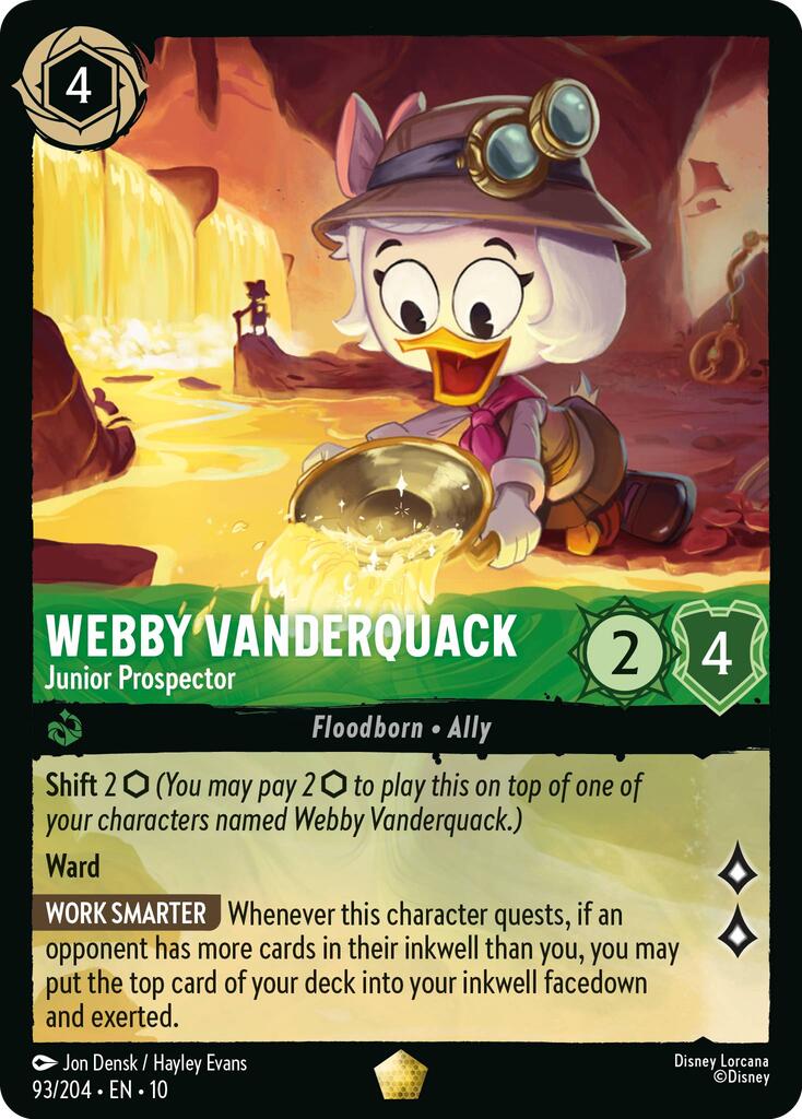 Webby Vanderquack - Junior Prospector (93/204) [Whispers in the Well] Lorcana Single Disney | Red Claw Gaming