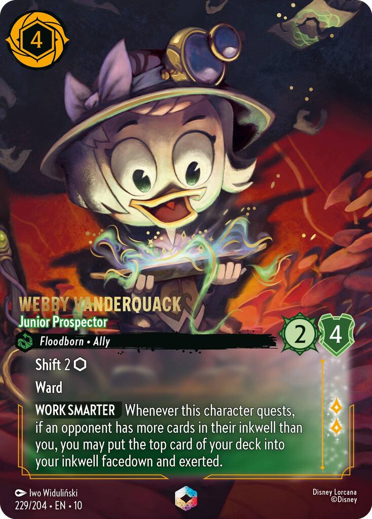 Webby Vanderquack - Junior Prospector (Enchanted) (229/204) [Whispers in the Well] Lorcana Single Disney | Red Claw Gaming