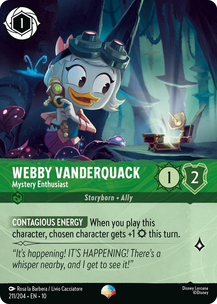 Webby Vanderquack - Mystery Enthusiast (Epic) (211/204) [Whispers in the Well] Lorcana Single Disney | Red Claw Gaming