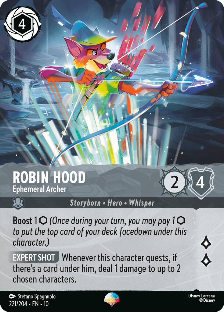 Robin Hood - Ephemeral Archer (Epic) (221/204) [Whispers in the Well] Lorcana Single Disney | Red Claw Gaming