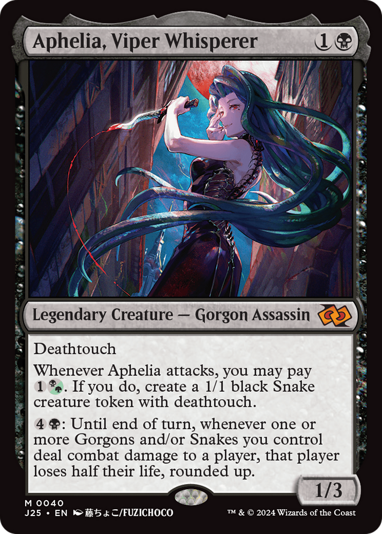Aphelia, Viper Whisperer (Anime) [Foundations Jumpstart] MTG Single Magic: The Gathering | Red Claw Gaming