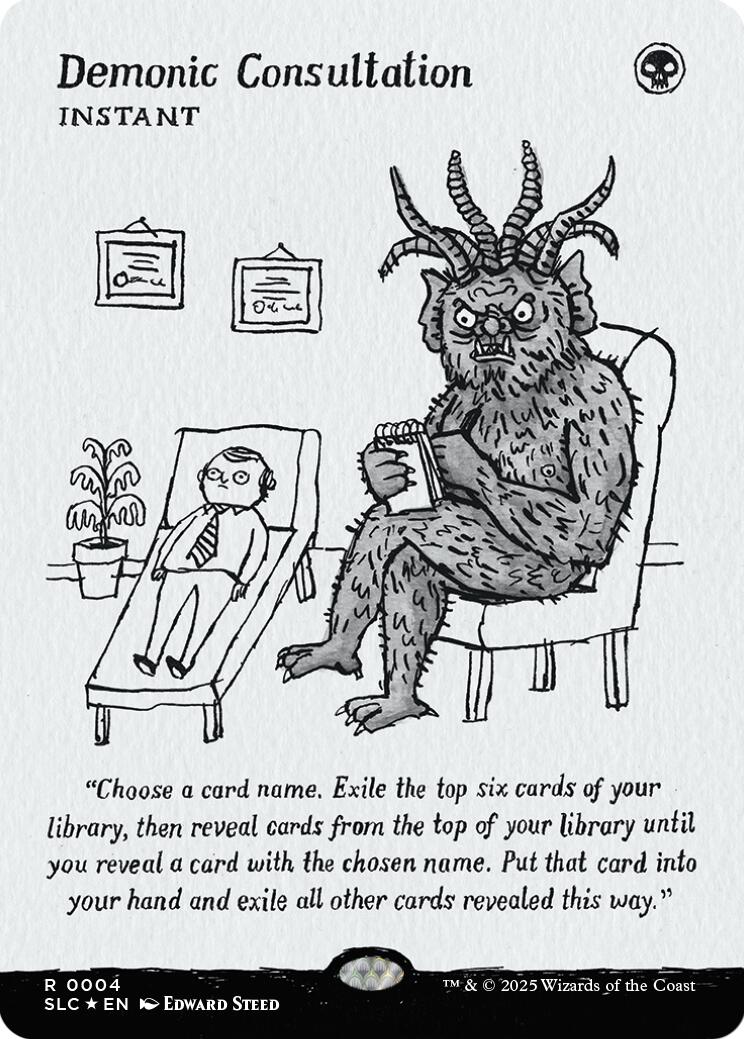 Demonic Consultation (Halo Foil) [Secret Lair Countdown Kit] MTG Single Magic: The Gathering | Red Claw Gaming