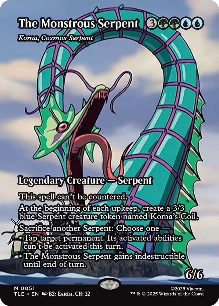 The Monstrous Serpent - Koma, Cosmos Serpent (Borderless) [Avatar: The Last Airbender: Eternal-Legal] MTG Single Magic: The Gathering | Red Claw Gaming