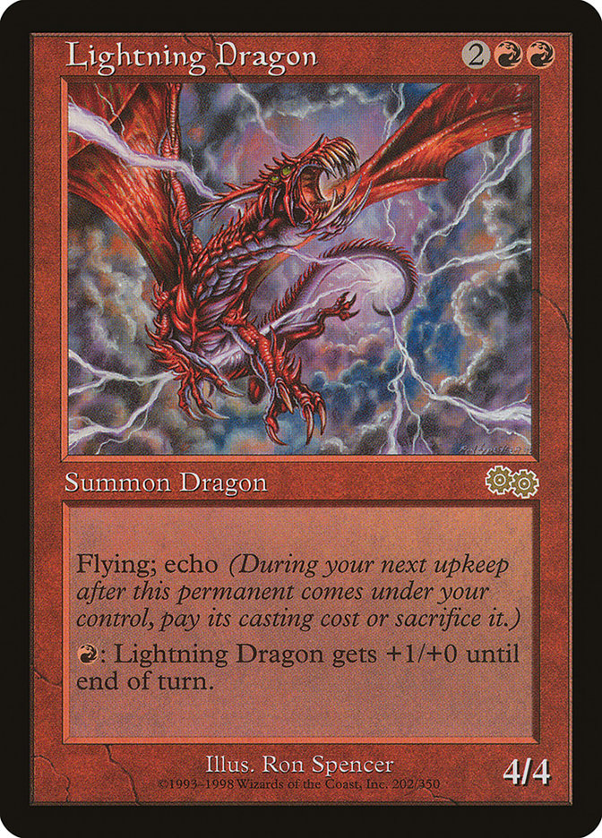 Lightning Dragon [Urza's Saga] MTG Single Magic: The Gathering | Red Claw Gaming