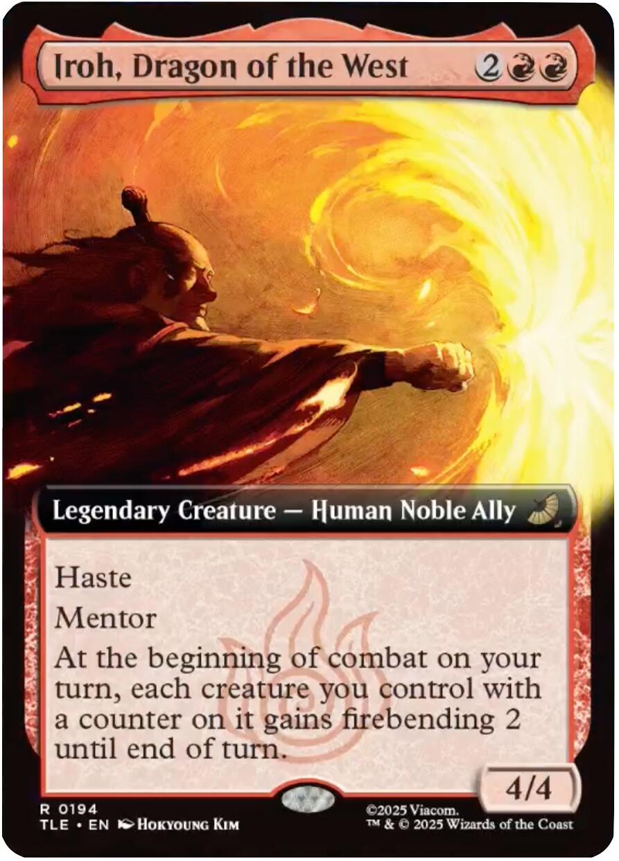 Iroh, Dragon of the West (Extended Art) [Avatar: The Last Airbender: Eternal-Legal] MTG Single Magic: The Gathering | Red Claw Gaming