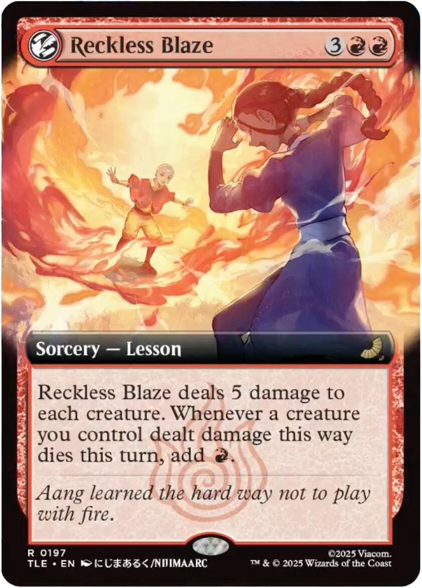 Reckless Blaze (Extended Art) [Avatar: The Last Airbender: Eternal-Legal] MTG Single Magic: The Gathering | Red Claw Gaming