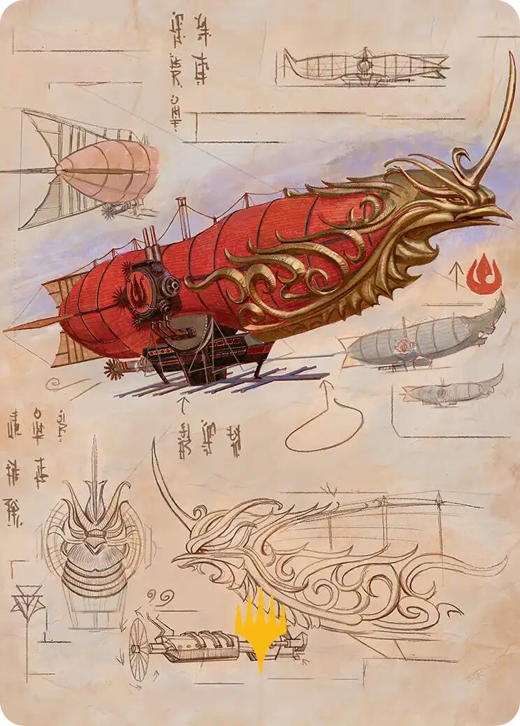 Phoenix Fleet Airship Art Card (Gold-Stamped Planeswalker Symbol) [Avatar: The Last Airbender Art Series] MTG Single Magic: The Gathering | Red Claw Gaming