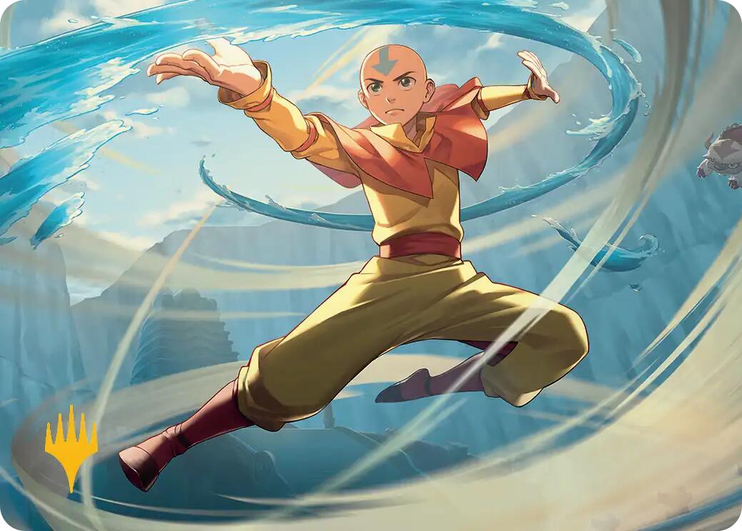 Aang, Swift Savior Art Card (Gold-Stamped Planeswalker Symbol) [Avatar: The Last Airbender Art Series] MTG Single Magic: The Gathering | Red Claw Gaming