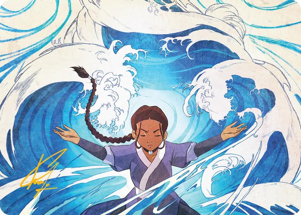 Katara, Water Tribe's Hope Art Card (Gold-Stamped Signature) [Avatar: The Last Airbender Art Series] MTG Single Magic: The Gathering | Red Claw Gaming