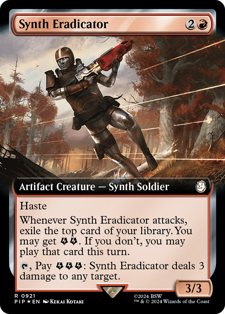 Synth Eradicator (Extended Art) (Surge Foil) [Fallout] MTG Single Magic: The Gathering | Red Claw Gaming