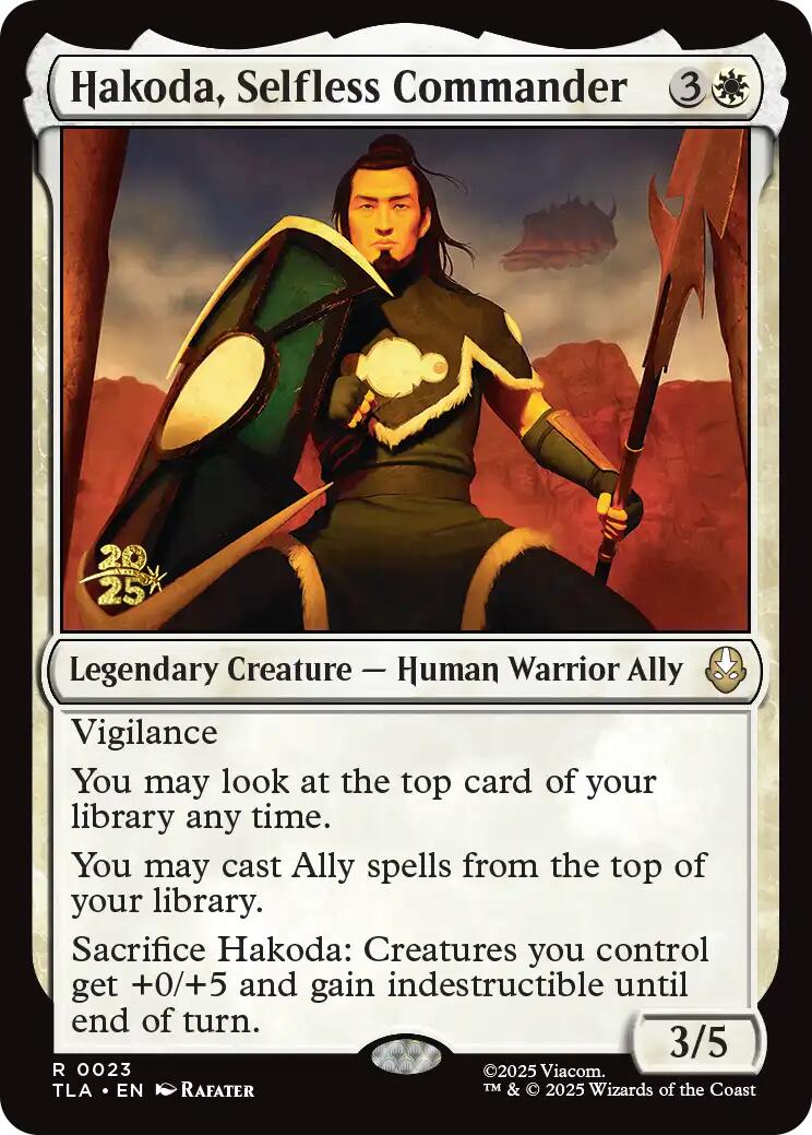 Hakoda, Selfless Commander [Avatar: The Last Airbender Prerelease Cards] MTG Single Magic: The Gathering | Red Claw Gaming