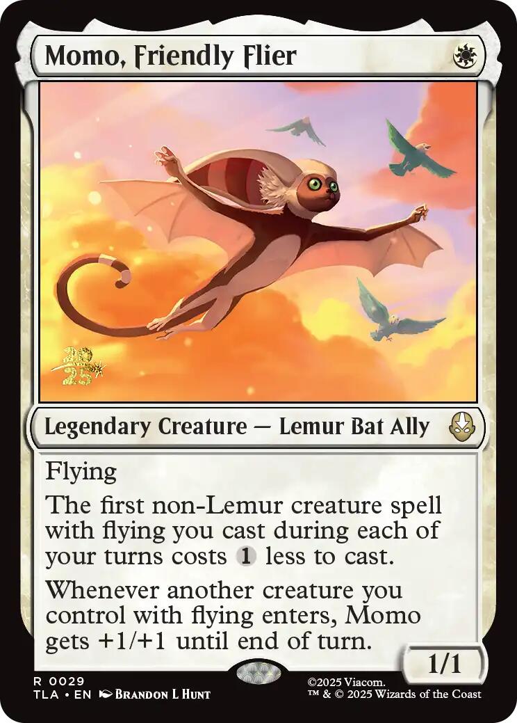Momo, Friendly Flier [Avatar: The Last Airbender Prerelease Cards] MTG Single Magic: The Gathering | Red Claw Gaming