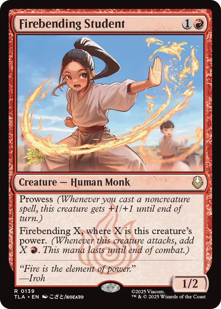 Firebending Student [Avatar: The Last Airbender Prerelease Cards] MTG Single Magic: The Gathering | Red Claw Gaming