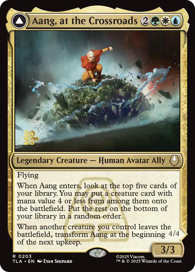 Aang, at the Crossroads [Avatar: The Last Airbender Prerelease Cards] MTG Single Magic: The Gathering | Red Claw Gaming