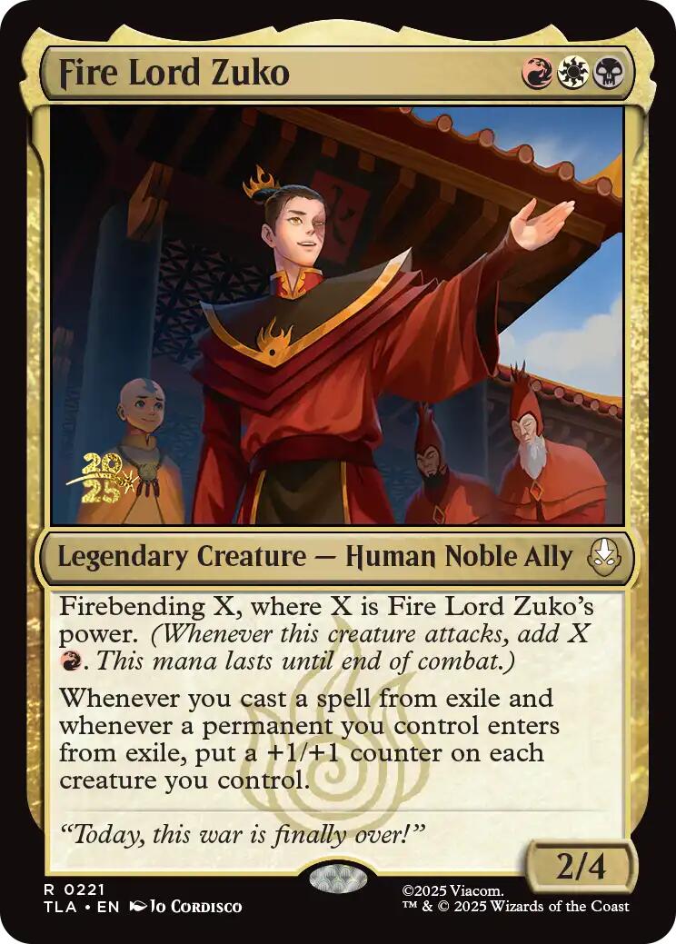 Fire Lord Zuko [Avatar: The Last Airbender Prerelease Cards] MTG Single Magic: The Gathering | Red Claw Gaming