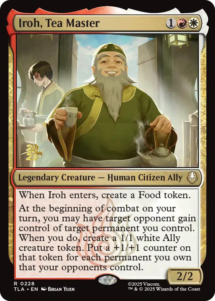 Iroh, Tea Master [Avatar: The Last Airbender Prerelease Cards] MTG Single Magic: The Gathering | Red Claw Gaming