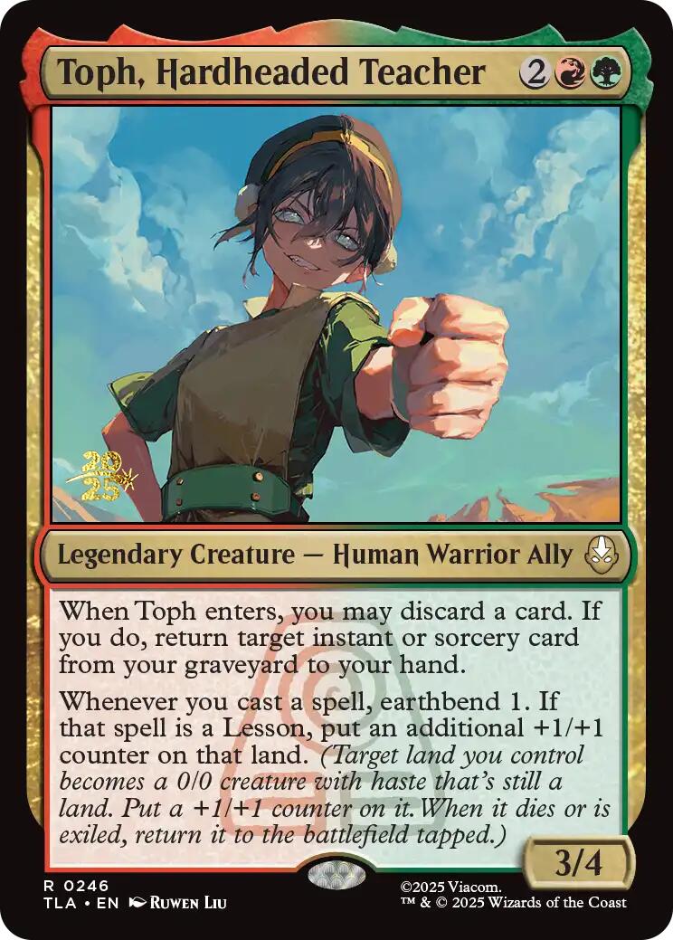 Toph, Hardheaded Teacher [Avatar: The Last Airbender Prerelease Cards] MTG Single Magic: The Gathering | Red Claw Gaming