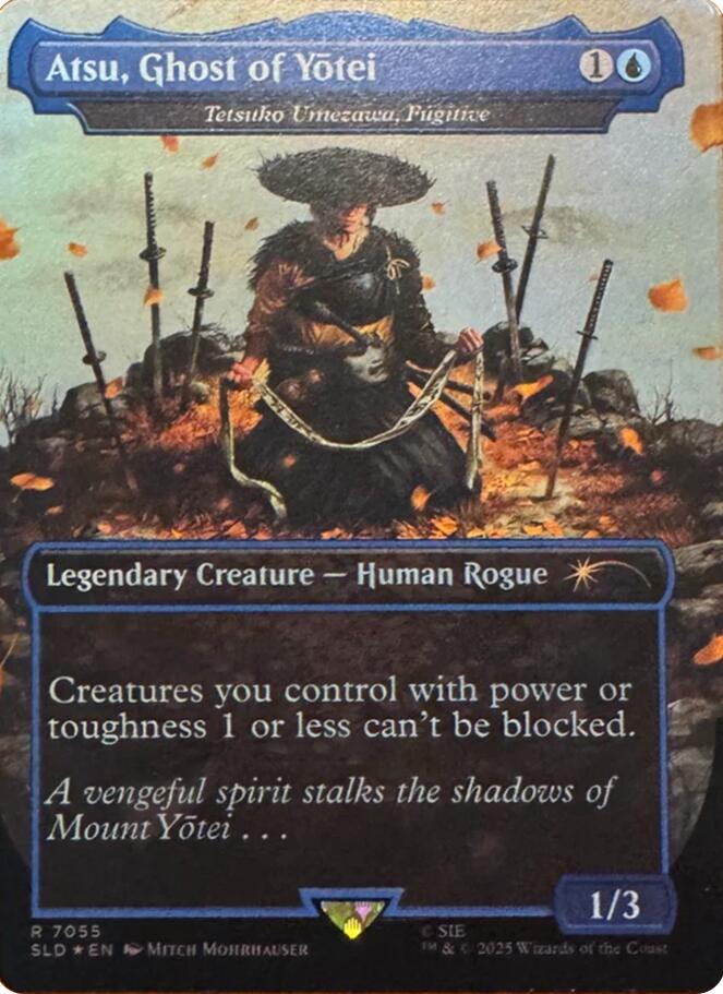 Atsu, Ghost of Yotei - Tetsuko Umezawa, Fugitive (Rainbow Foil) [Secret Lair Drop Series] MTG Single Magic: The Gathering | Red Claw Gaming