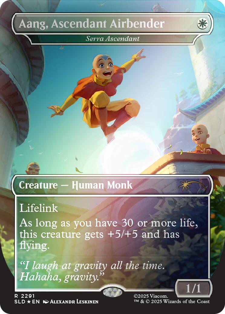 Aang, Ascendant Airbender - Serra Ascendant (Rainbow Foil) [Secret Lair Drop Series] MTG Single Magic: The Gathering | Red Claw Gaming