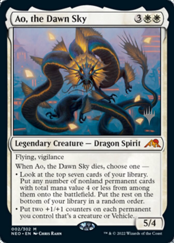 Ao, the Dawn Sky (Promo Pack) [Kamigawa: Neon Dynasty Promos] MTG Single Magic: The Gathering | Red Claw Gaming