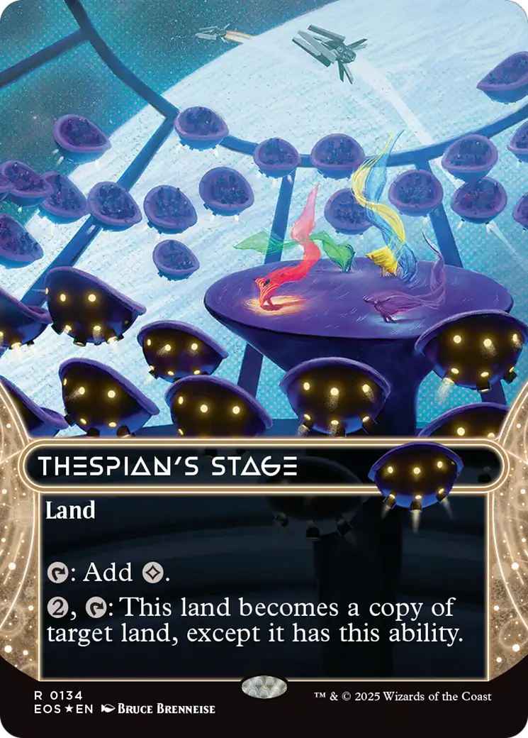 Thespian's Stage (0134) (Borderless) (Galaxy Foil) [Edge of Eternities: Stellar Sights] MTG Single Magic: The Gathering | Red Claw Gaming