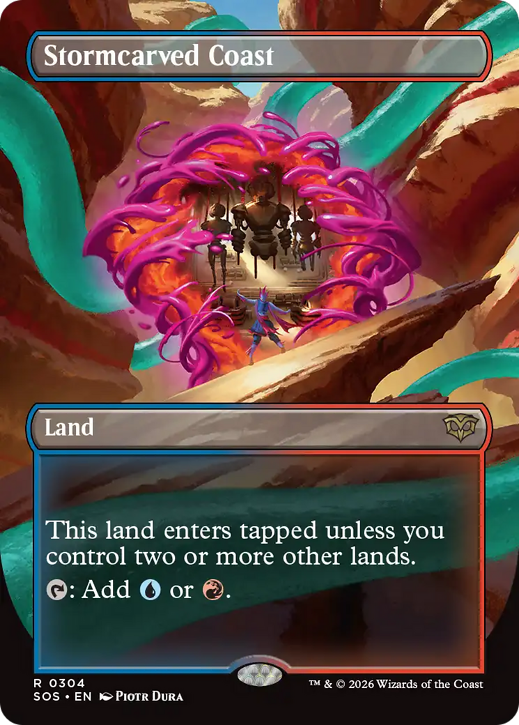 Stormcarved Coast (Borderless) [Secrets of Strixhaven] MTG Single Magic: The Gathering | Red Claw Gaming