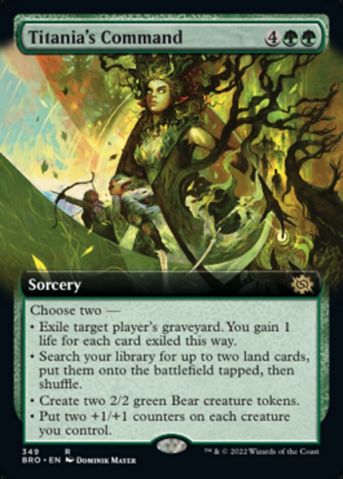 Titania's Command (Extended Art) [The Brothers' War] MTG Single Magic: The Gathering | Red Claw Gaming