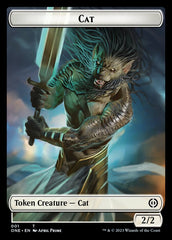 Rebel // Cat Double-Sided Token [Phyrexia: All Will Be One Tokens] MTG Single Magic: The Gathering    | Red Claw Gaming
