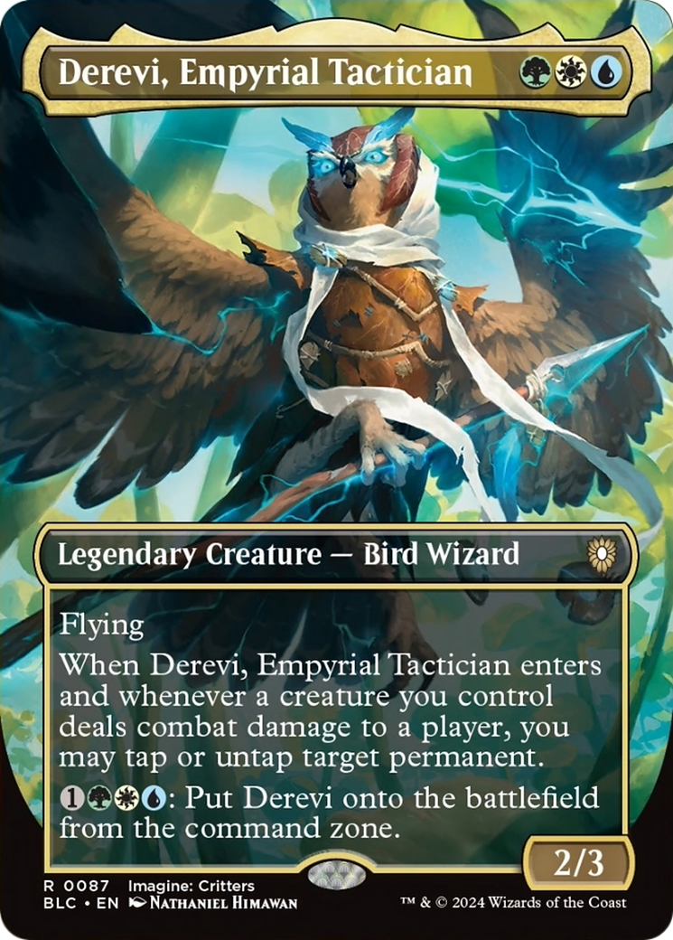 Derevi, Empyrial Tactician (Borderless) [Bloomburrow Commander] MTG Single Magic: The Gathering | Red Claw Gaming