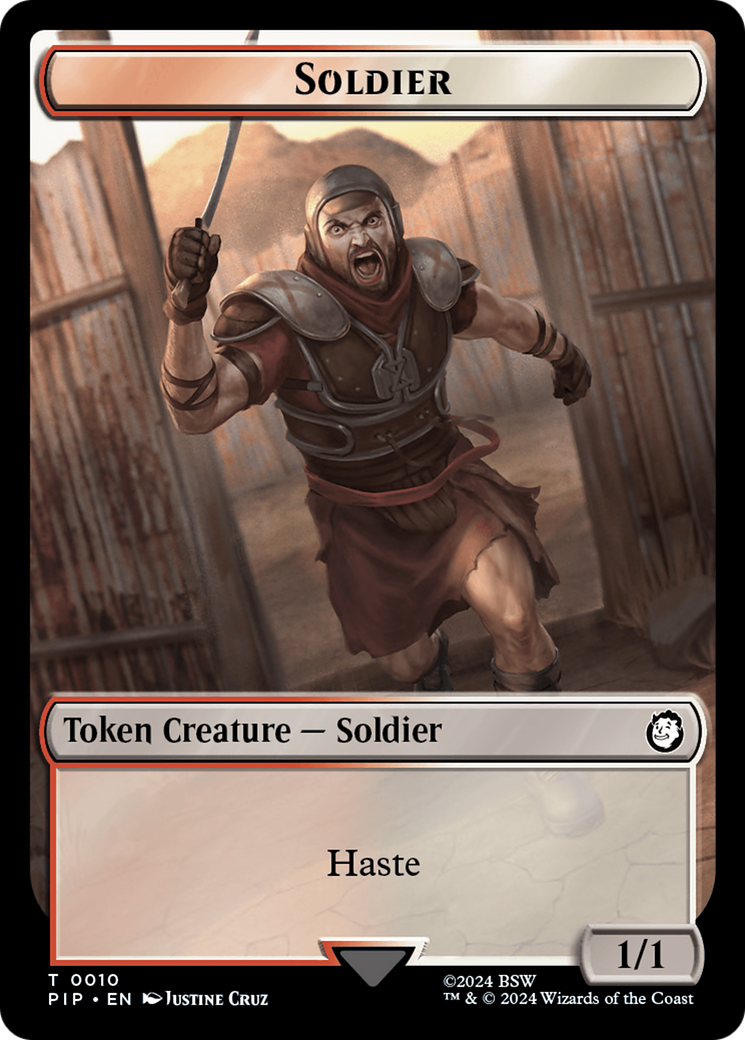Junk // Soldier (0010) Double-Sided Token [Fallout Tokens] MTG Single Magic: The Gathering | Red Claw Gaming