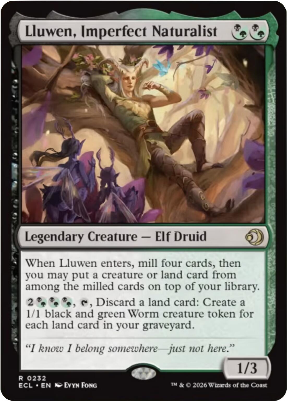 Lluwen, Imperfect Naturalist [Lorwyn Eclipsed] MTG Single Magic: The Gathering | Red Claw Gaming