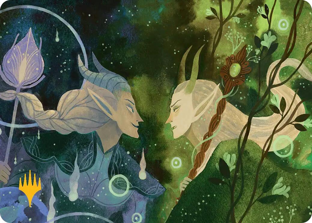 Trystan's Command Art Card (Gold-Stamped Planeswalker Symbol) [Lorwyn Eclipsed Art Series] MTG Single Magic: The Gathering | Red Claw Gaming