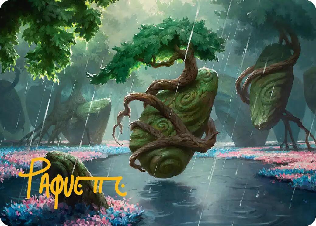 Rain-Slicked Copse Art Card (Gold-Stamped Signature) [Lorwyn Eclipsed Art Series] MTG Single Magic: The Gathering | Red Claw Gaming
