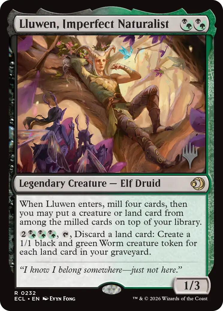 Lluwen, Imperfect Naturalist [Lorwyn Eclipsed Promos] MTG Single Magic: The Gathering | Red Claw Gaming