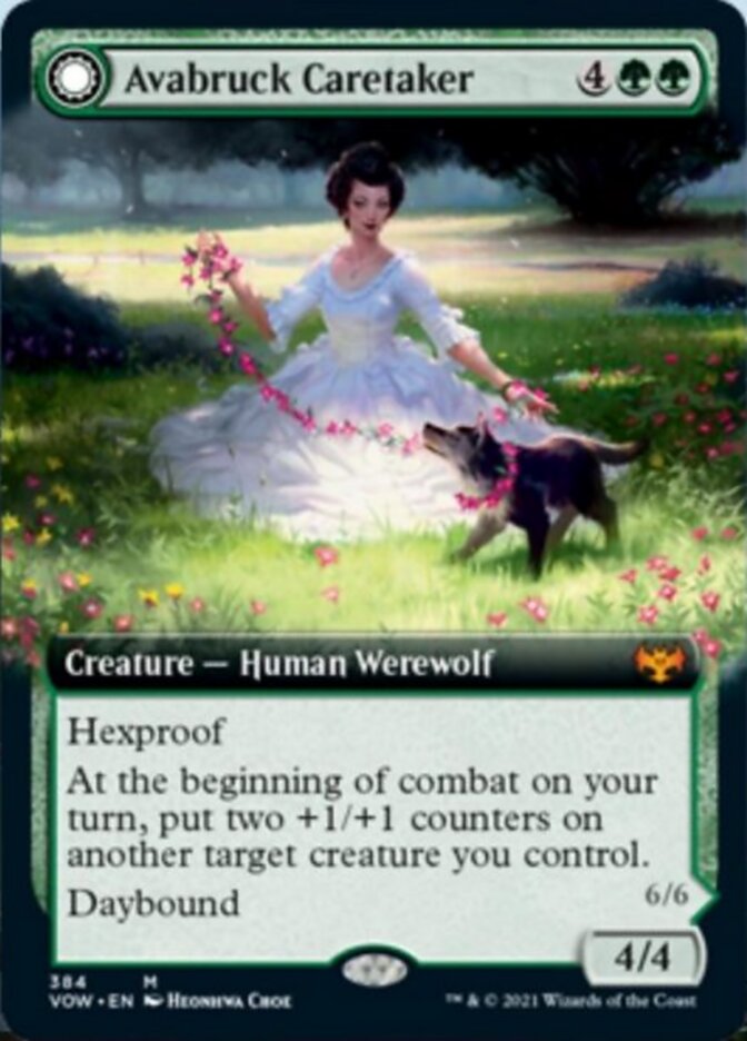 Avabruck Caretaker // Hollowhenge Huntmaster (Extended Art) [Innistrad: Crimson Vow] MTG Single Magic: The Gathering | Red Claw Gaming