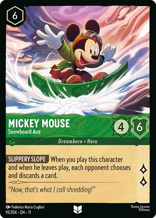 Mickey Mouse - Snowboard Ace (91/204) [Winterspell] Lorcana Single Disney | Red Claw Gaming