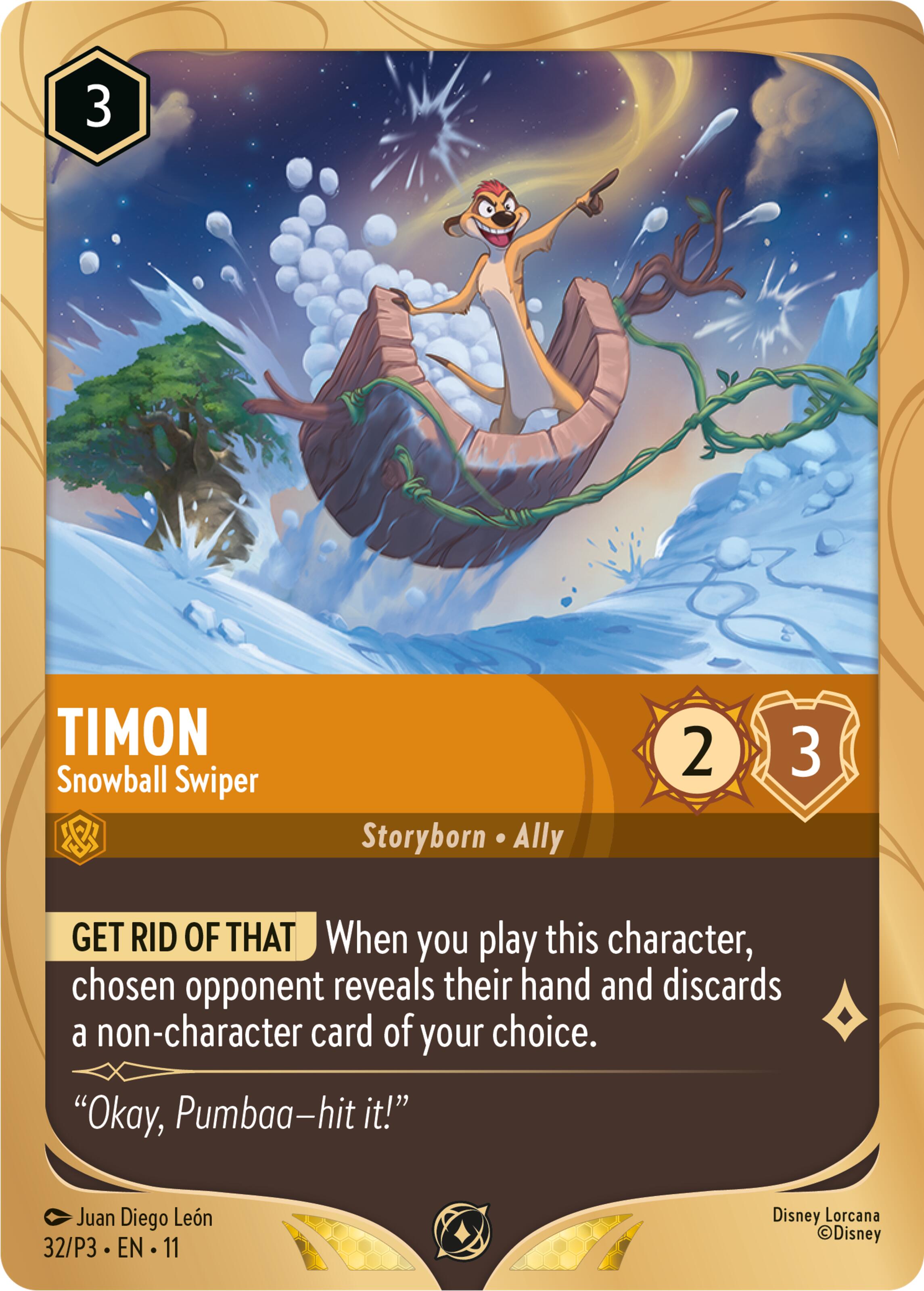 Timon - Snowball Swiper (32) [Promo Cards] Lorcana Single Disney | Red Claw Gaming
